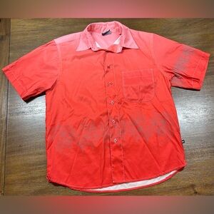 Fishbone Men’s Size M Y2K 00’s Retro Orange Dragon Button Up Shirt